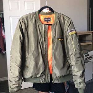 olive green bomber jacket
